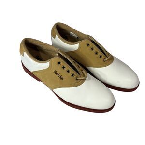 FootJoy Softjoys Womens Golf Cleat Shoes White & Tan Size 7M New